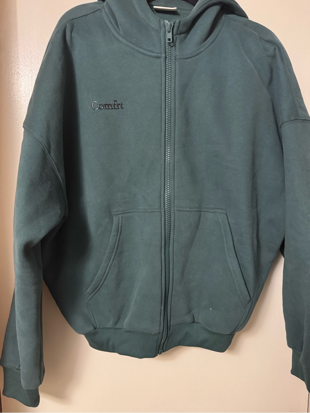 Comfrt Full-Zip Utility Hoodie in Deep Teal